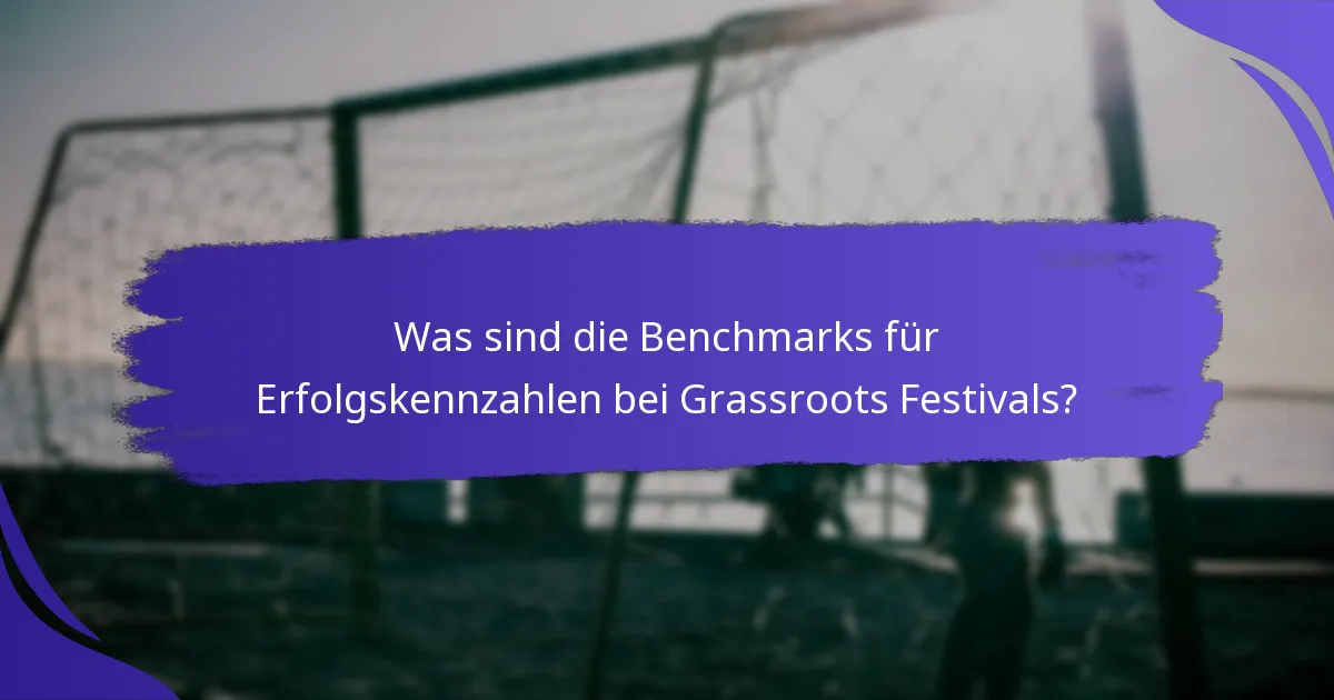 Was sind die Benchmarks für Erfolgskennzahlen bei Grassroots Festivals?