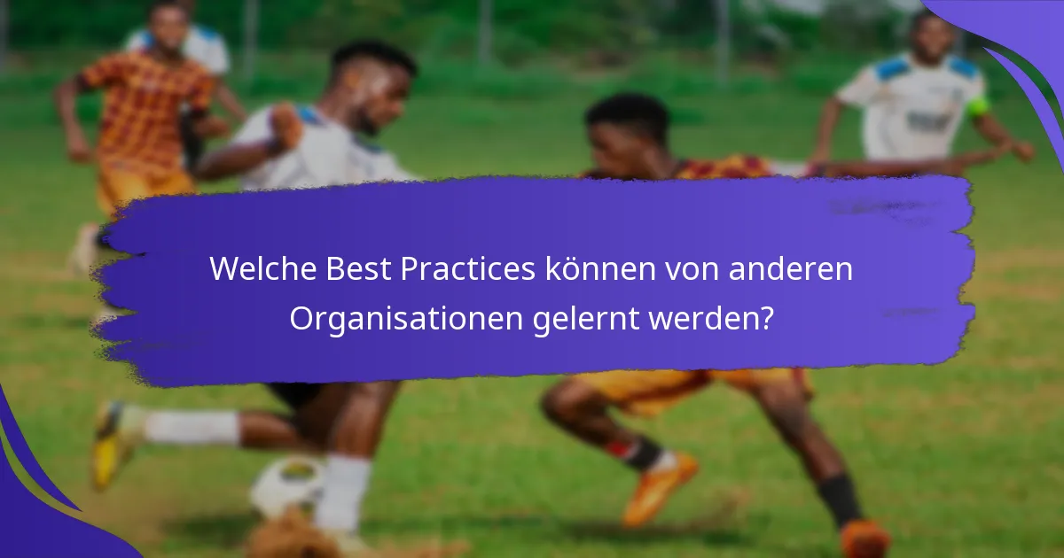 Welche Best Practices können von anderen Organisationen gelernt werden?