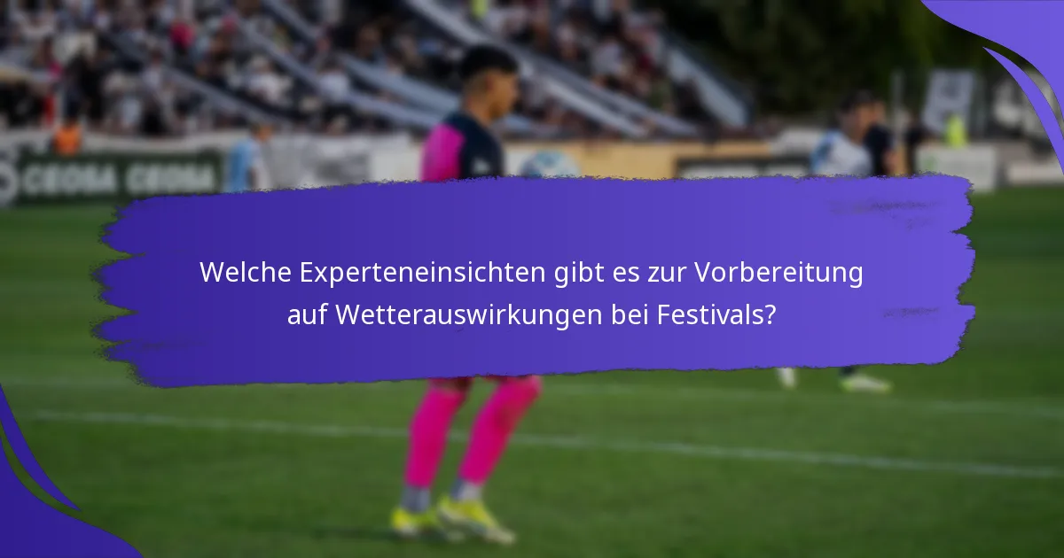 Welche Experteneinsichten gibt es zur Vorbereitung auf Wetterauswirkungen bei Festivals?