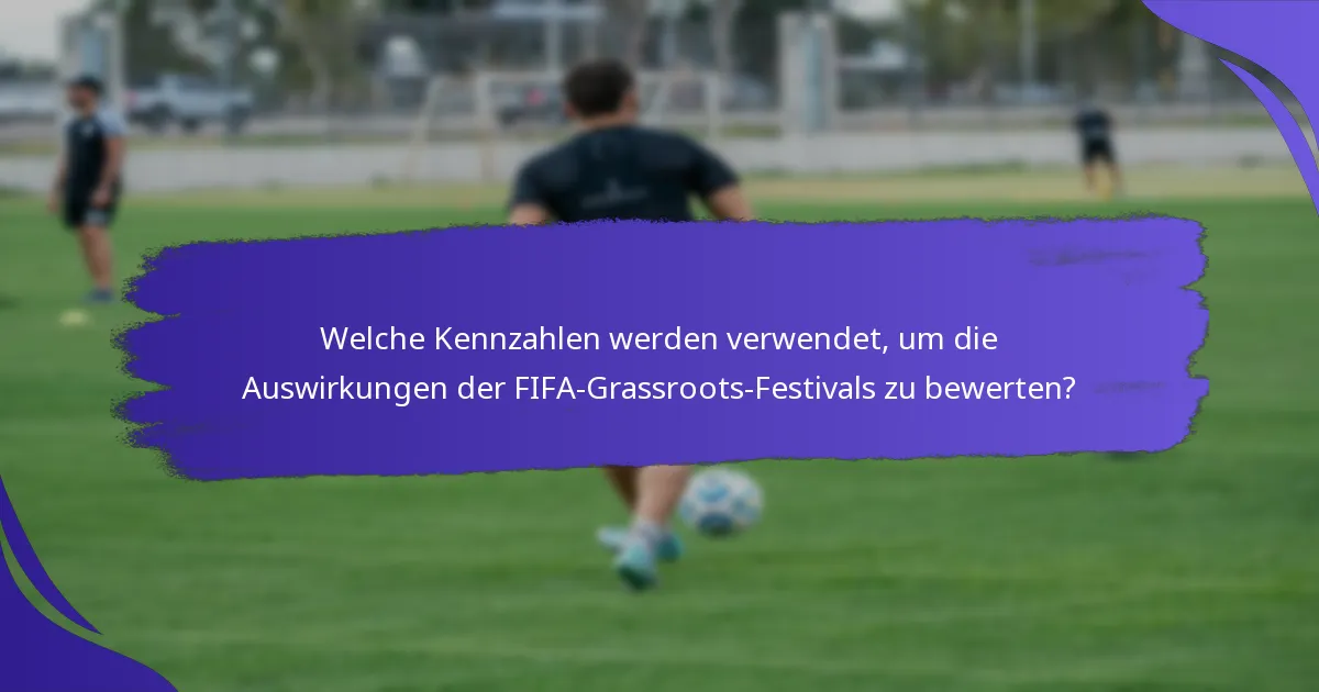 Welche Kennzahlen werden verwendet, um die Auswirkungen der FIFA-Grassroots-Festivals zu bewerten?
