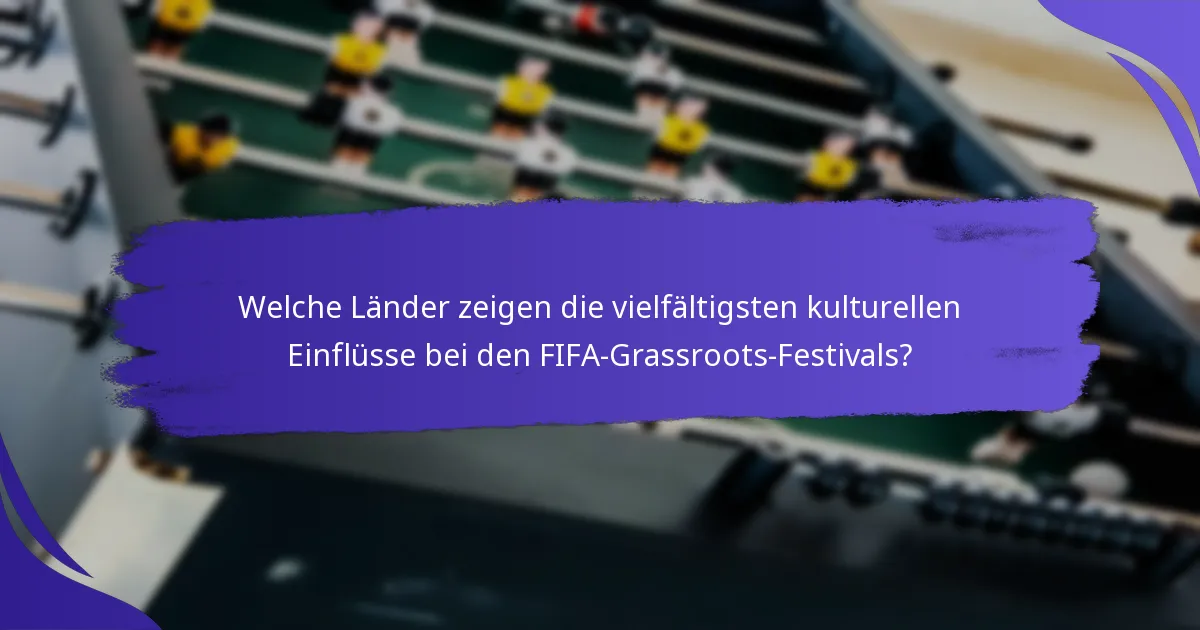 Welche Länder zeigen die vielfältigsten kulturellen Einflüsse bei den FIFA-Grassroots-Festivals?