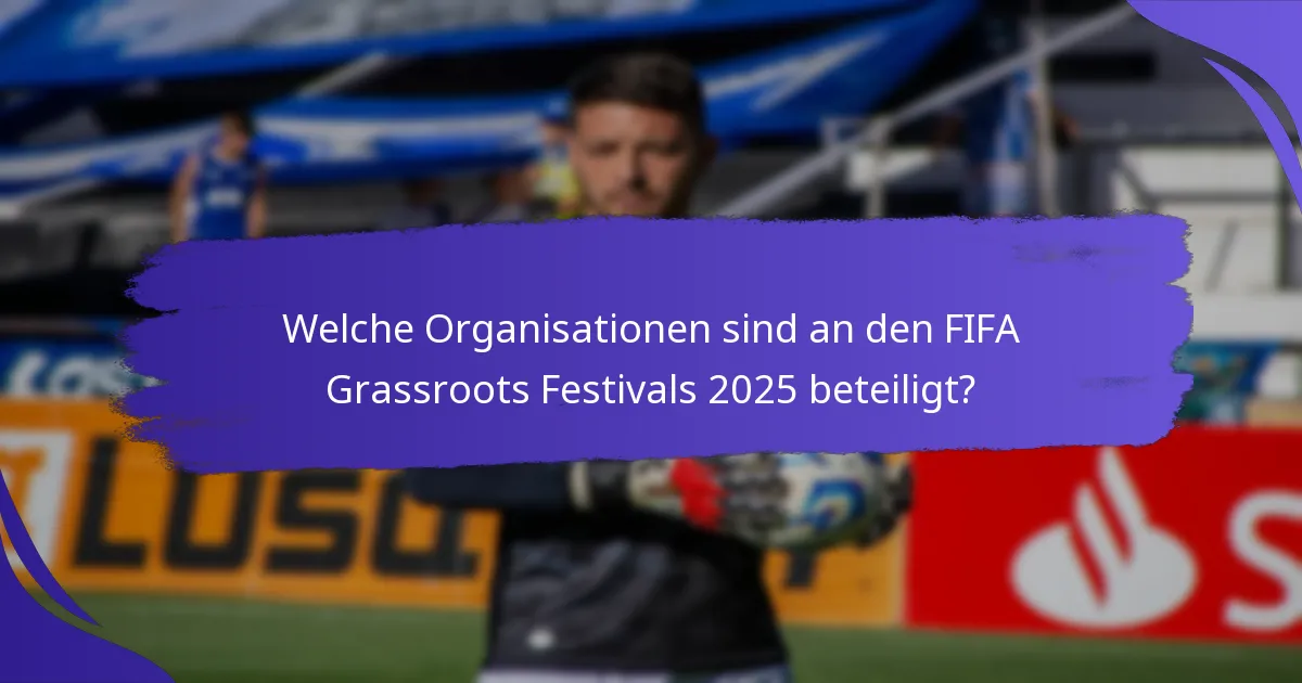 Welche Organisationen sind an den FIFA Grassroots Festivals 2025 beteiligt?