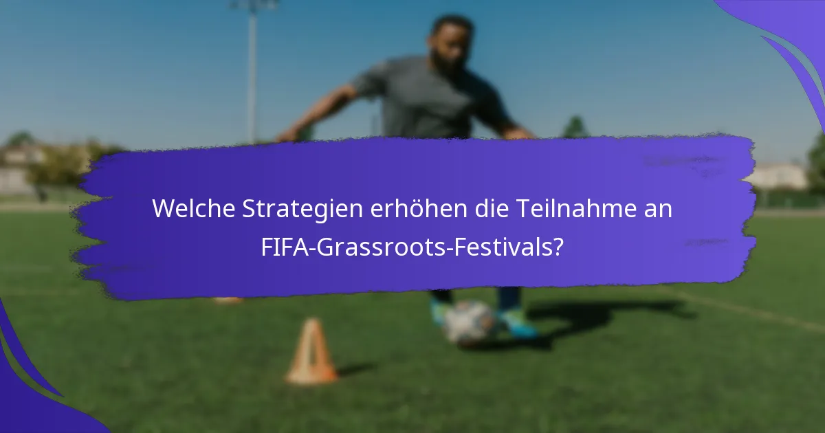Welche Strategien erhöhen die Teilnahme an FIFA-Grassroots-Festivals?