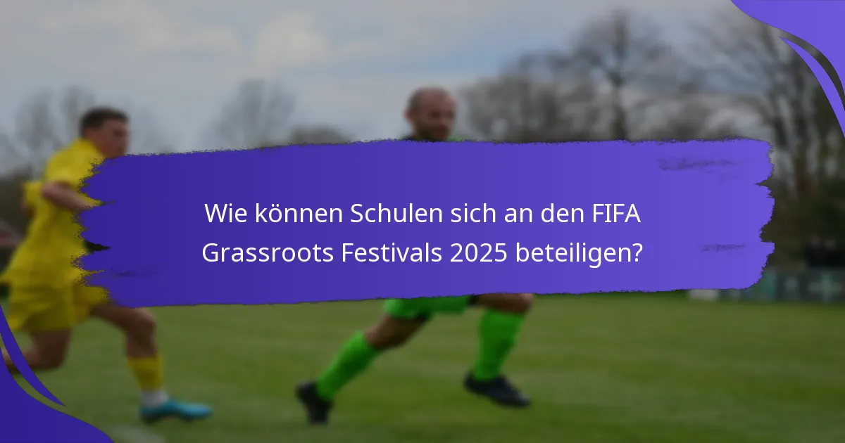 Wie können Schulen sich an den FIFA Grassroots Festivals 2025 beteiligen?
