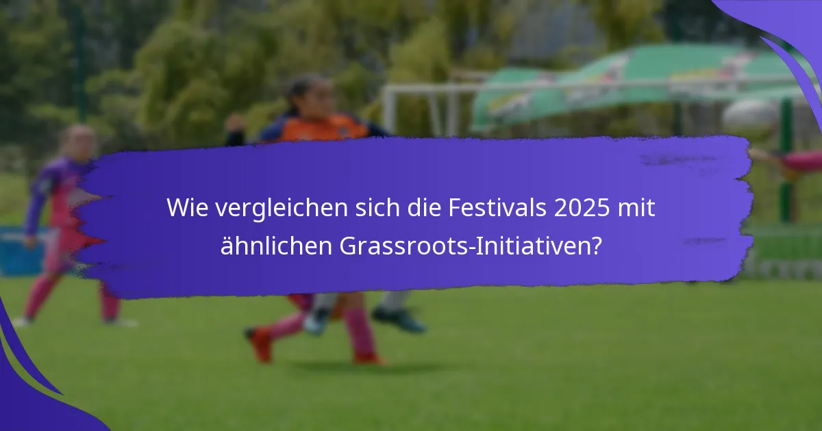 Wie vergleichen sich die Festivals 2025 mit ähnlichen Grassroots-Initiativen?