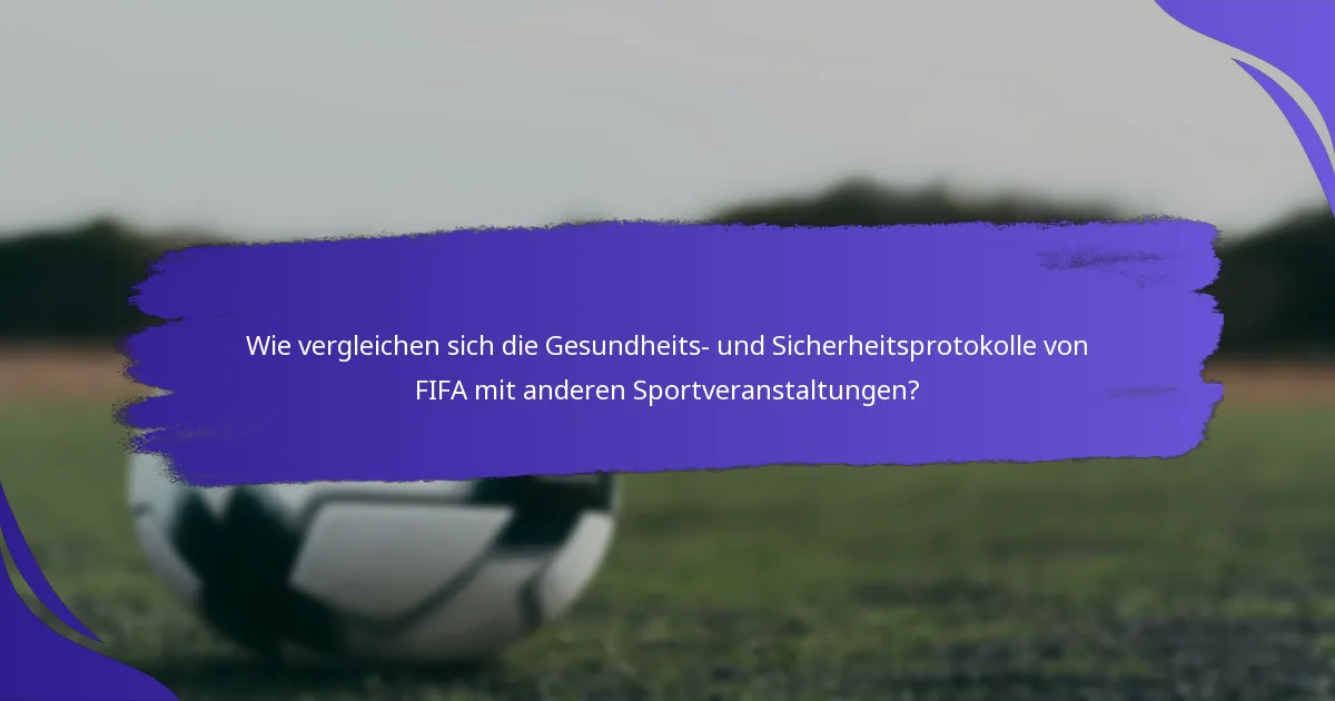Wie vergleichen sich die Gesundheits- und Sicherheitsprotokolle von FIFA mit anderen Sportveranstaltungen?