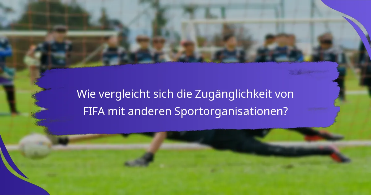 Wie vergleicht sich die Zugänglichkeit von FIFA mit anderen Sportorganisationen?